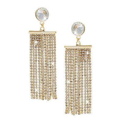 Shining Jewel -By Shivansh Gold-Toned Gold Plated Contemporary Drop Earrings